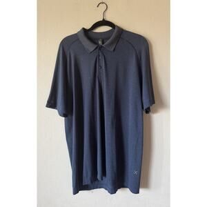 Lululemon Shirt Men’s XXL Navy Polo Metal Vent Golf Short Sleeve READ